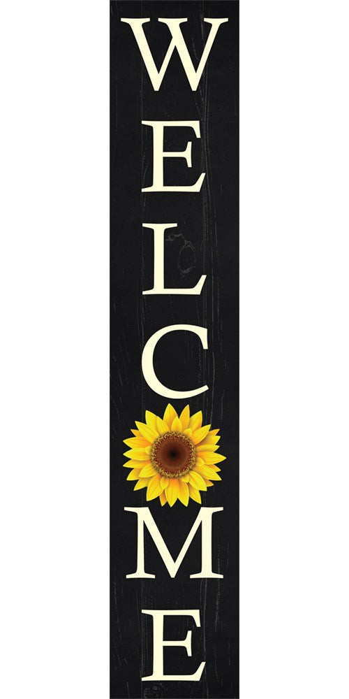 Porch Sign-Welcome Sunflower (4" x 24")