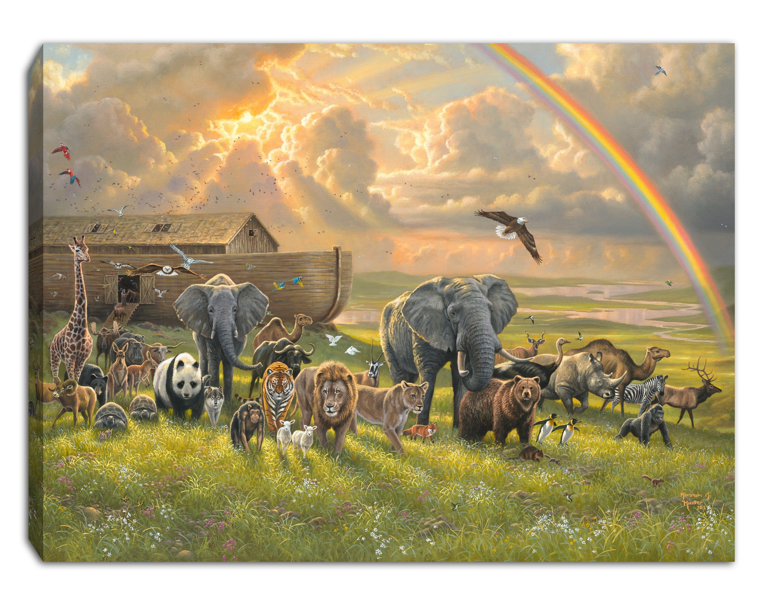 Mini Canvas-A New Beginning/Noahs Ark-LED Tabletop w/Timer (8" x 6")