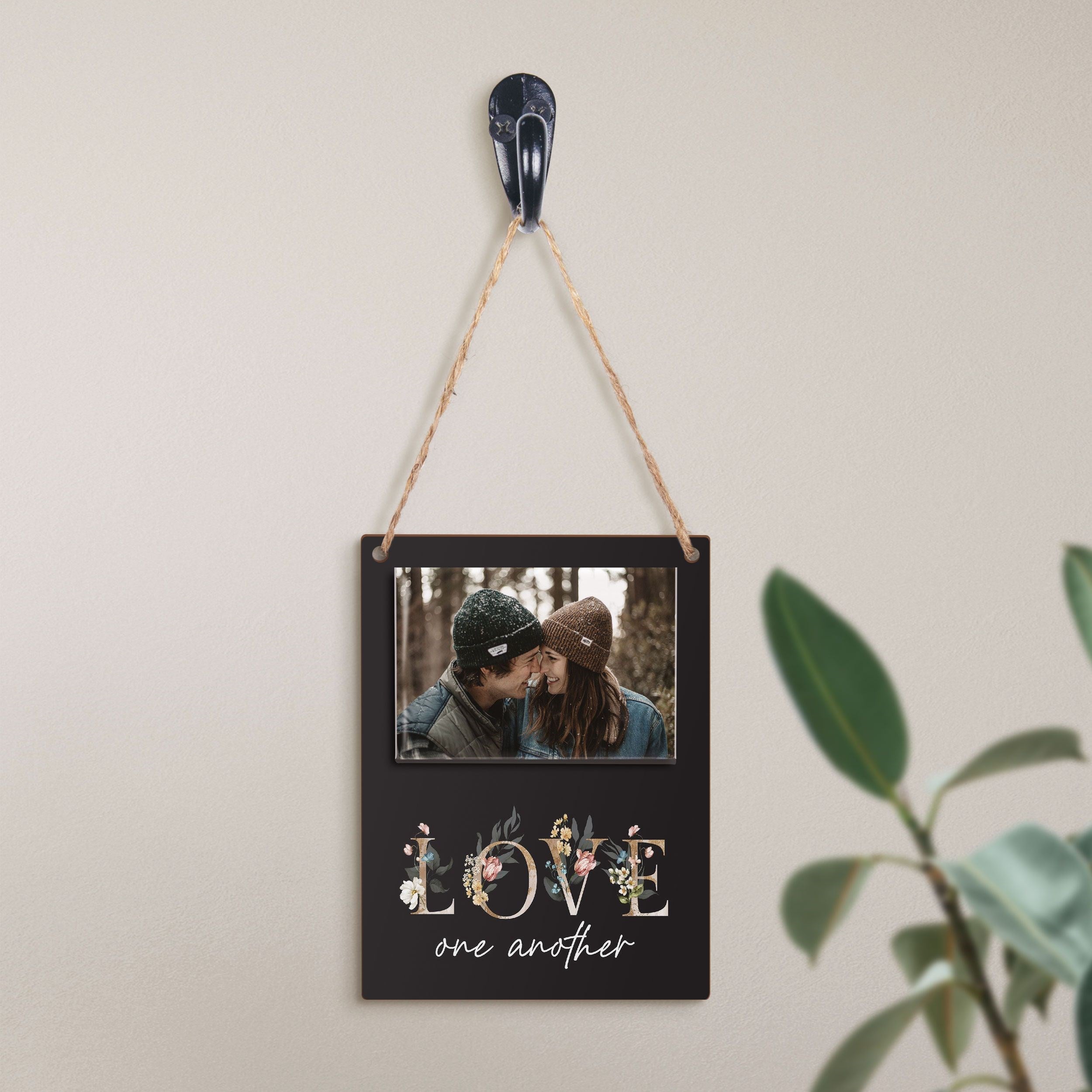 Hanging Photo Frame-Love One Another-Holds 2x3 Photo (3.75 x 5)