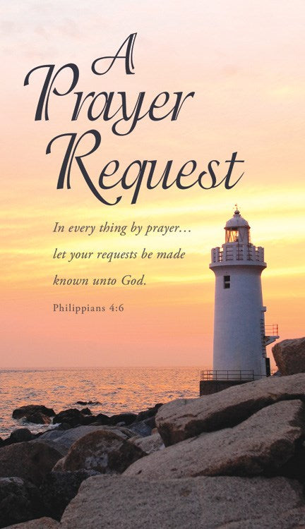 Seed of Abraham Christian Bookstore - (In)Courage - Pew Card-A Prayer Request/Lighthouse (Philippians 4:6) (Pack Of 50) (