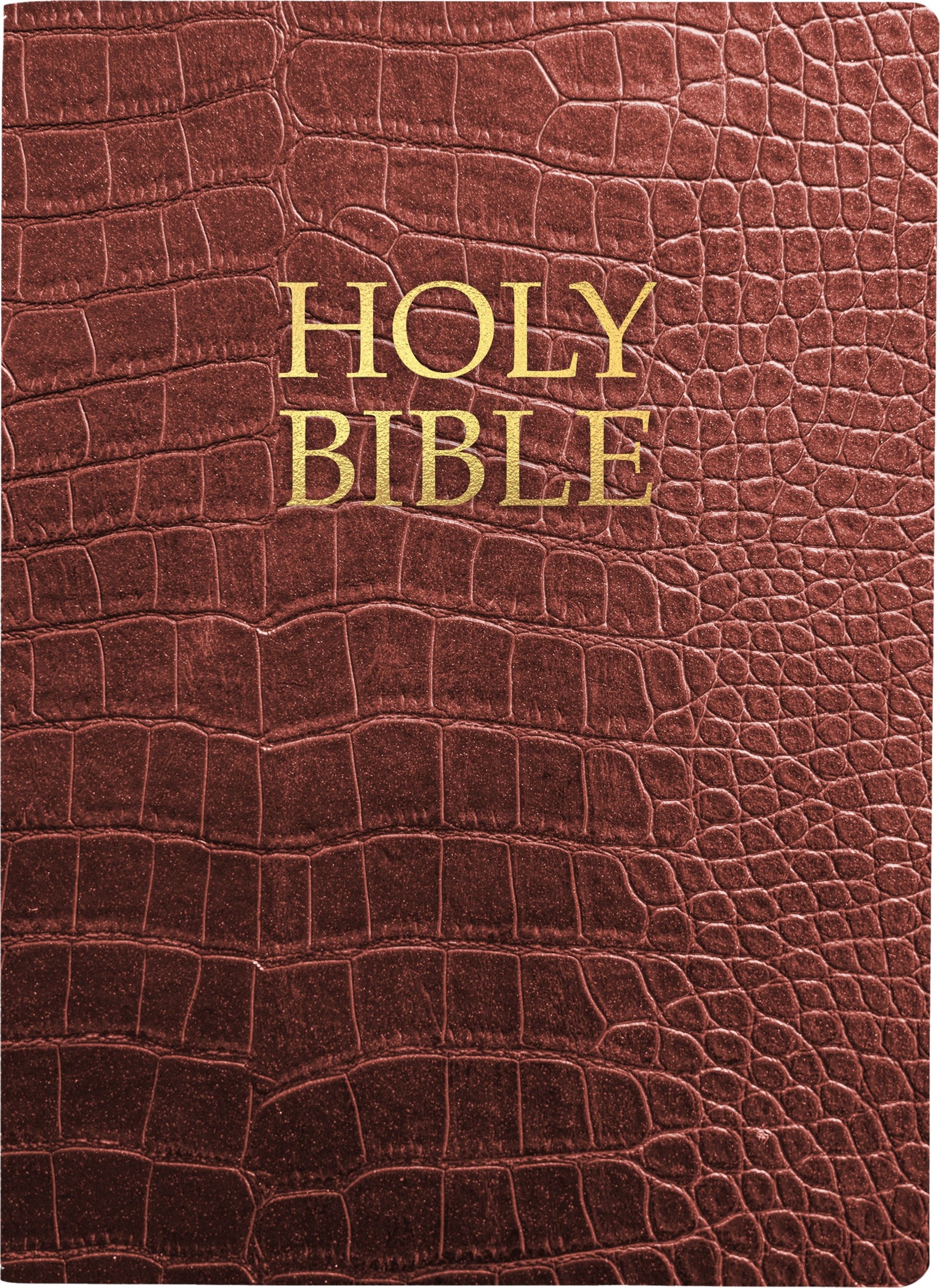 KJVER Holy Bible Large Print-Walnut Alligator Bonded Leather Indexed