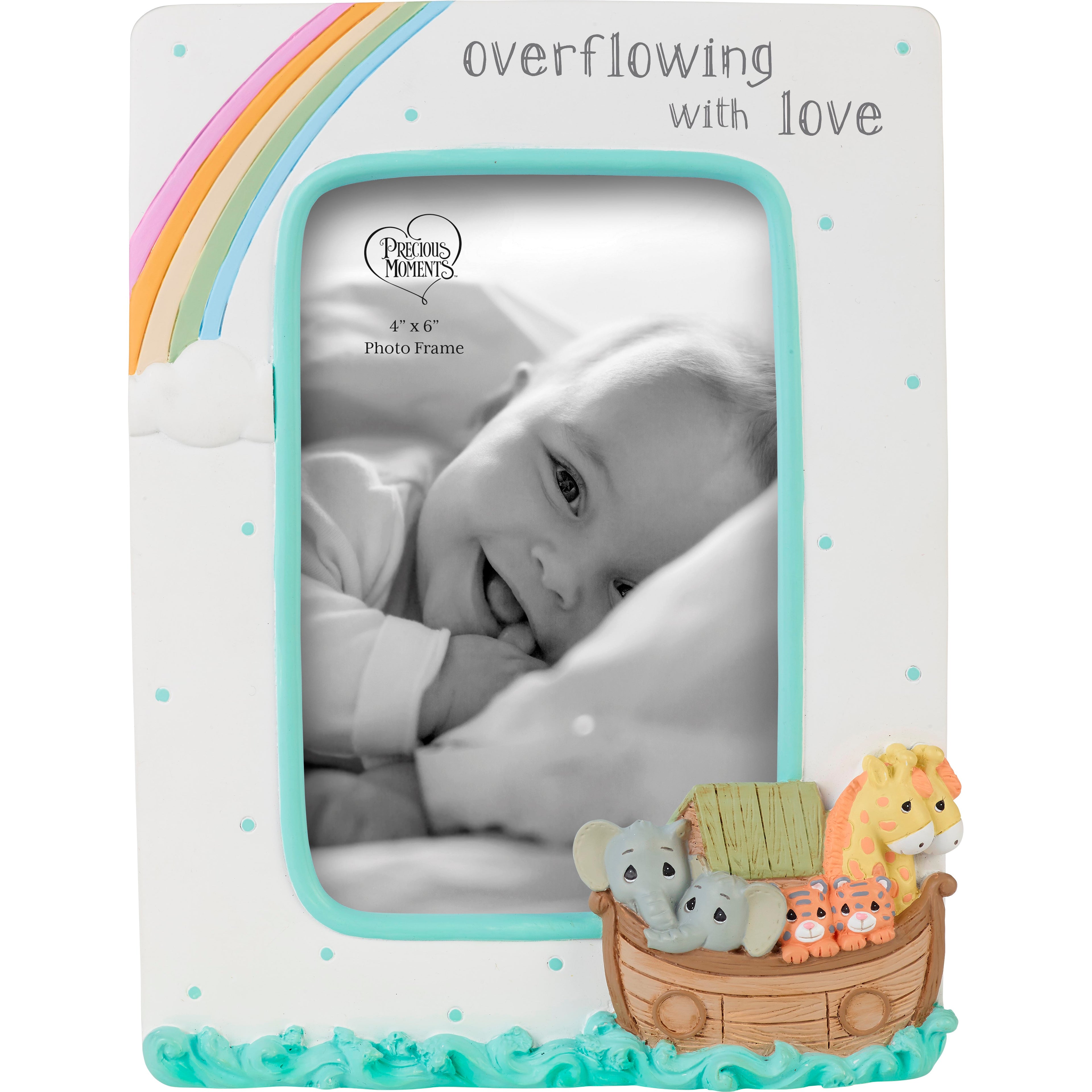 Photo Frame-Overflowing With Love/Noahs Ark (Holds 4x6 Photo) (8.5"H)
