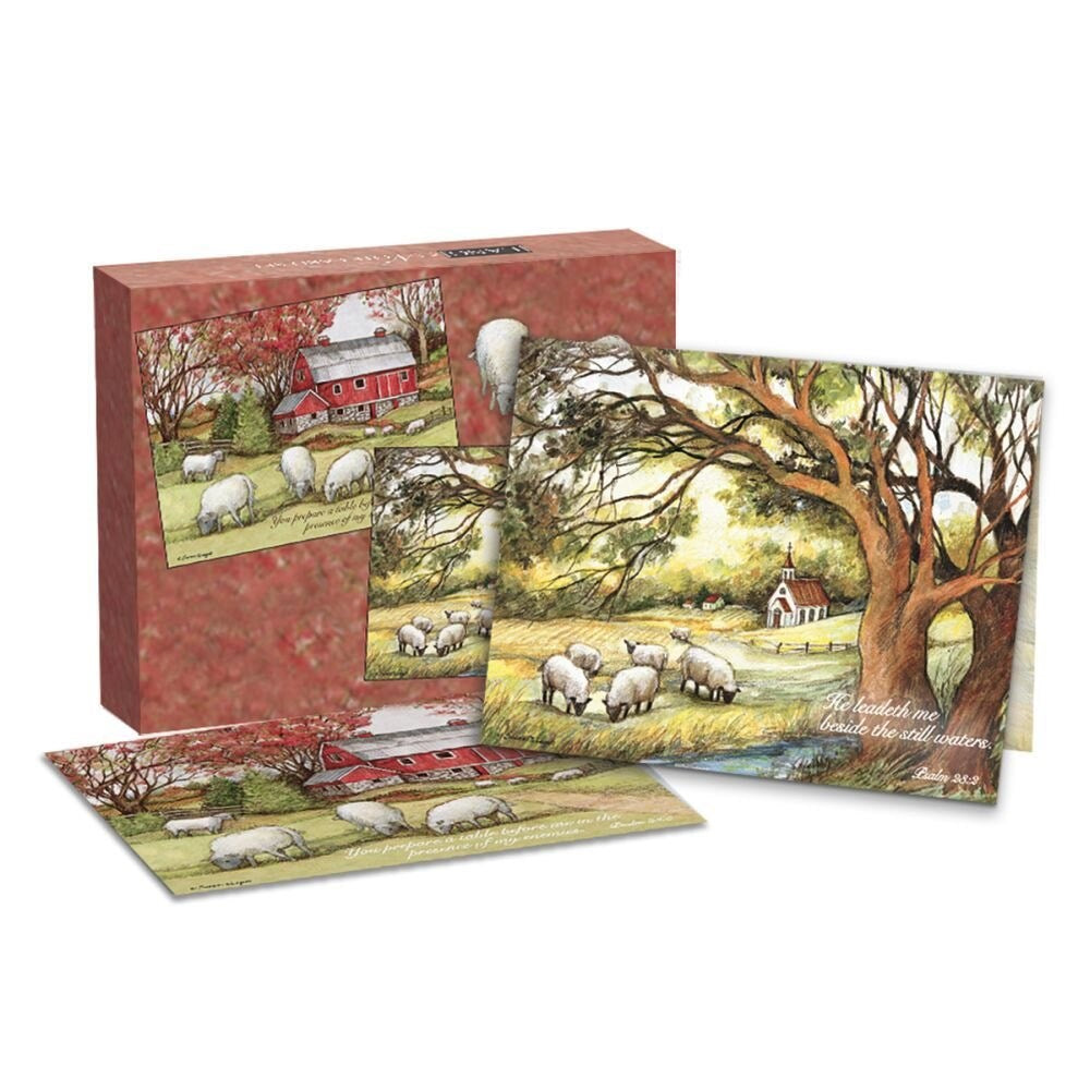 Note Card-Assorted-The Lord Is My Shepherd (Pack Of 13)