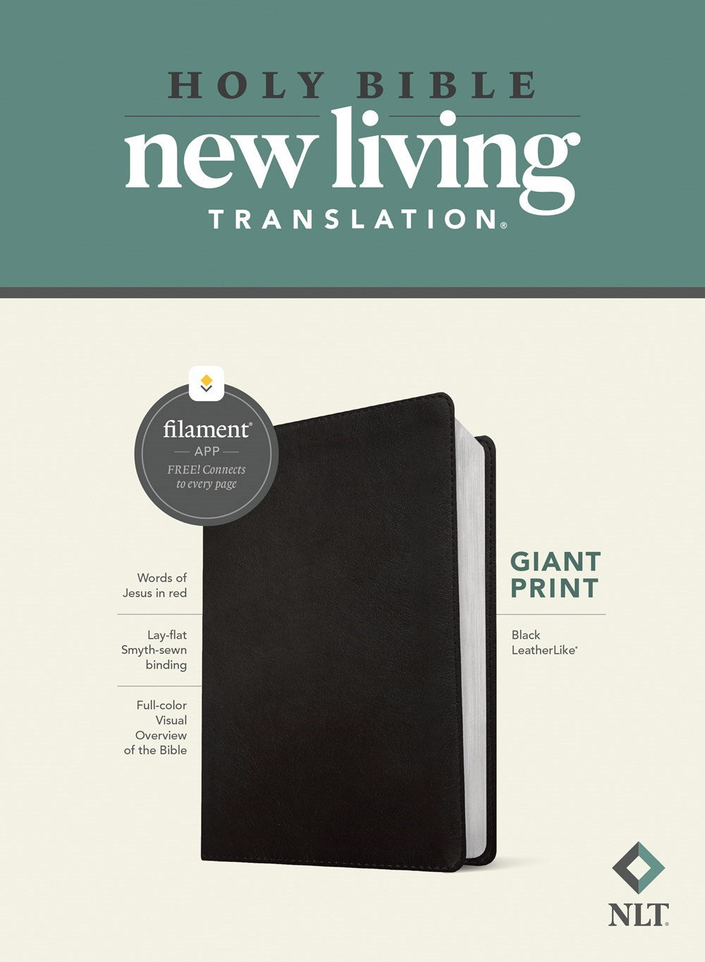 NLT Giant Print Bible Filament-Enabled Edition-Black LeatherLike