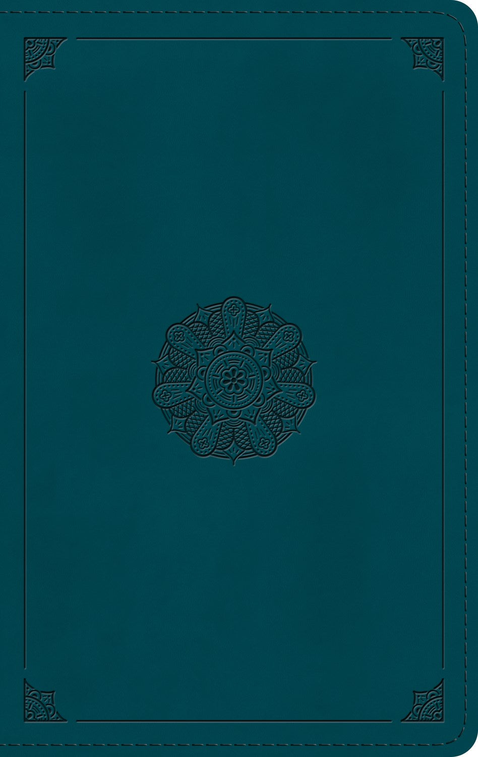 ESV Large Print Personal Size Bible-Deep Teal Emblem Design TruTone