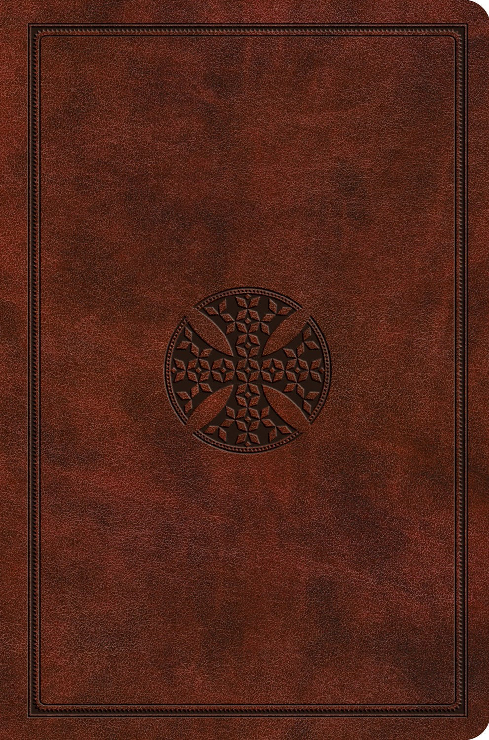 ESV Value Compact Bible-Chestnut Mosaic Cross Design TruTone