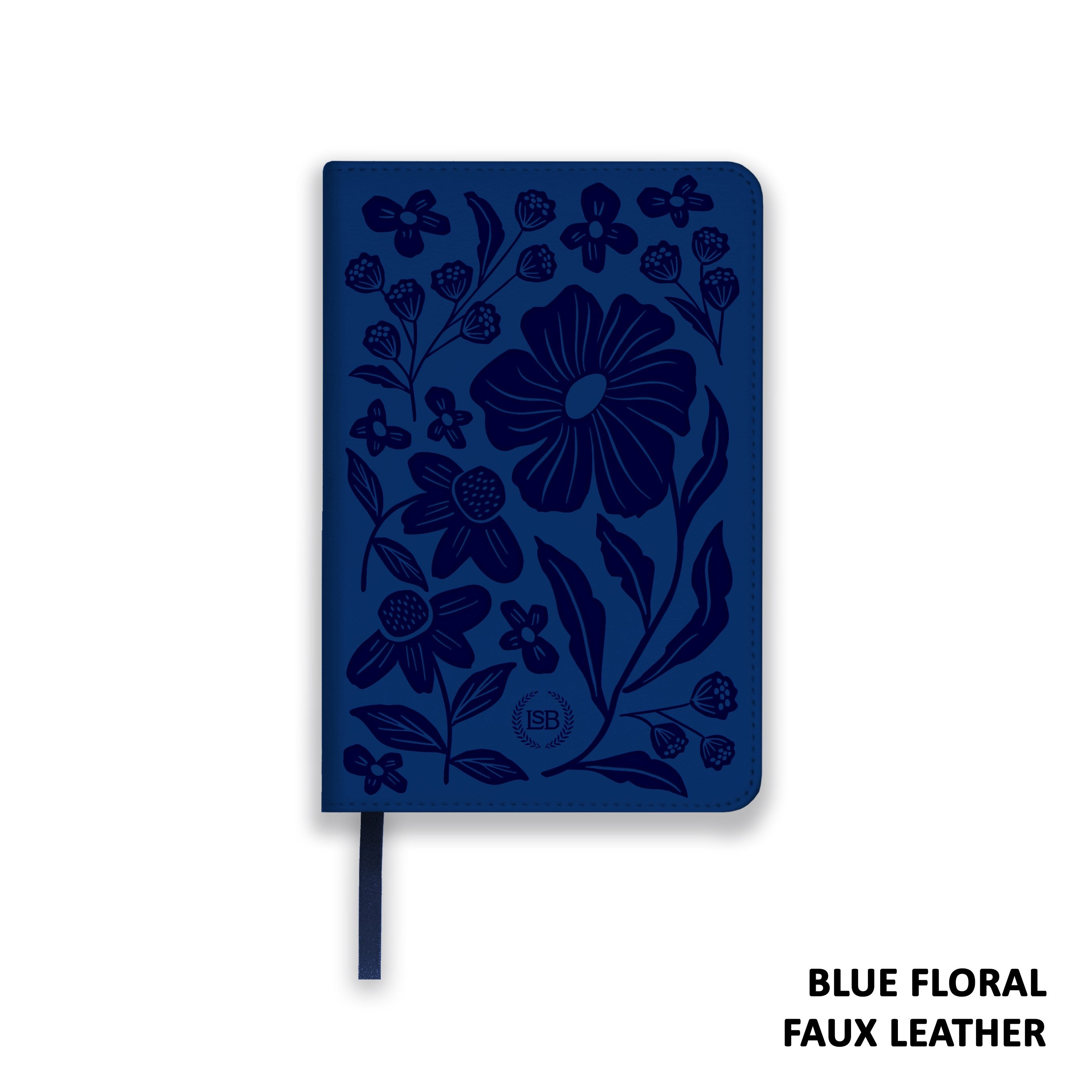 Legacy Standard Bible Compact Edition Paste-Down Blue Faux Leather Floral (LSB)