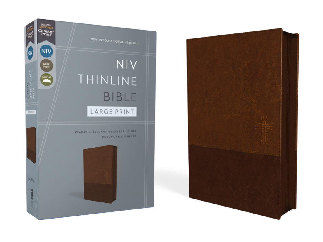 NIV Thinline Bible (Comfort Print)-Brown Leathersoft w/ Zipper