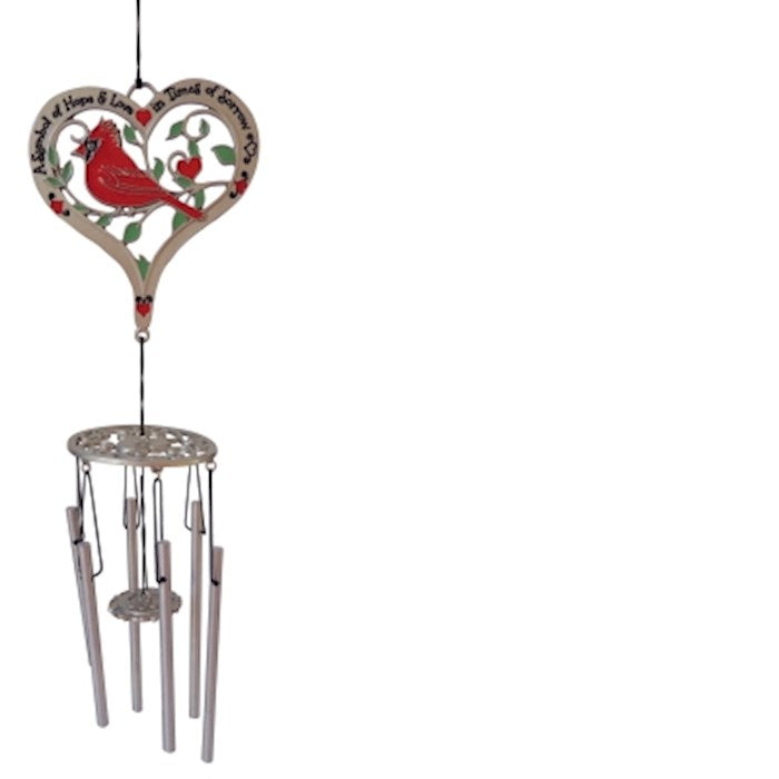 Wind Chime-Cardinal Memorial-Boxed (3" x 12.5")