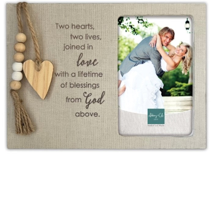 Photo Frame-Wedding-Two Hearts (Holds 4&quot; x 6&quot;)