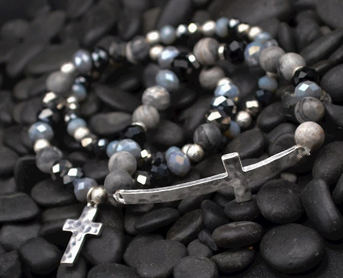 Bracelet-Eden Merry-Three Strand-Cross
