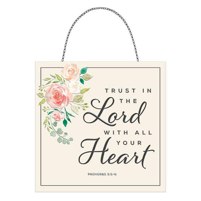 Wall Plaque-Tin-Trust In The Lord (7&quot; x 7&quot;)