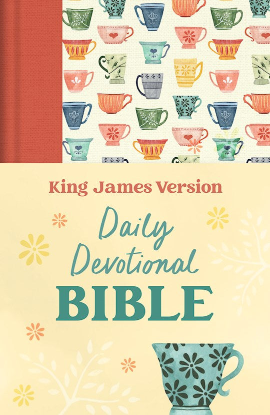 KJV The Daily Devotional Bible-Tangerine Tea Time Hardcover