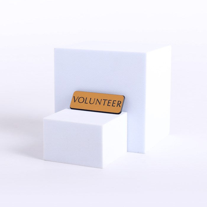Badge-Contemporary-Volunteer-Gold/Black-Magnetic Back