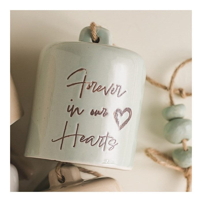 Ceramic Bell-Green-Forever In Our Hearts (Large)