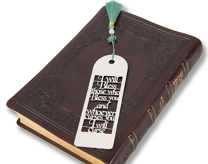 Bookmark-Genesis 12:3/I Will Bless Those Who Bless You-Laser Cut Stainless Steel (