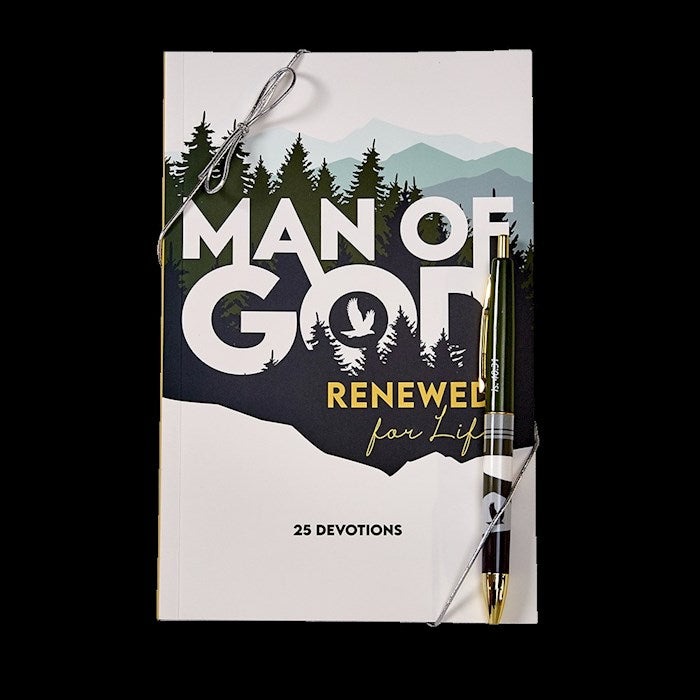 Gift Set-Man Of God: Renewed For Life Devotions Book &amp; Pen