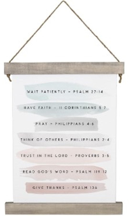 Hanging Canvas-Wait Patiently (10" x 17")