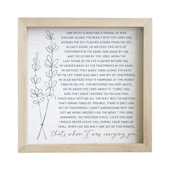 Rustic Frame-Footprints In The Sand (10" x 10")