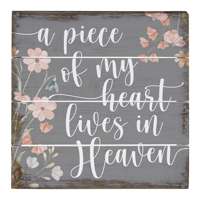 Petite Pallet-Piece Of Heart Flowers (6" x 6")