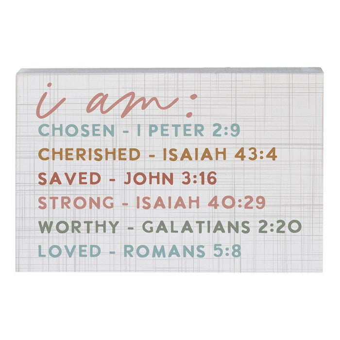 Small Talk Square-I Am Bible Verses (5.25&quot; x 3.5&quot;)