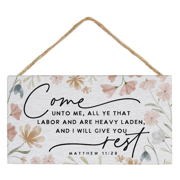 Petite Hanging Accent-Come Unto Me Flowers (6.5&quot; x 5.5&quot;)