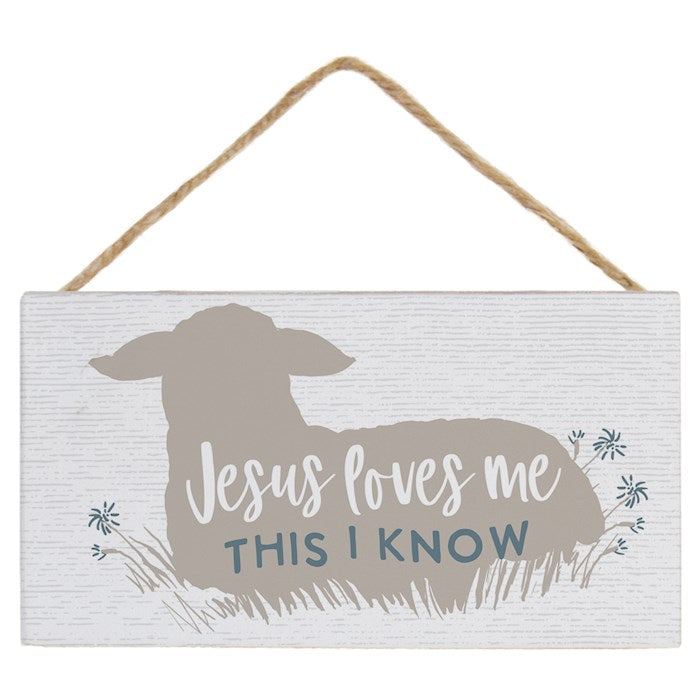 Petite Hanging Accent-Jesus Loves Me Lamb (6.5&quot; x 5.5&quot;)