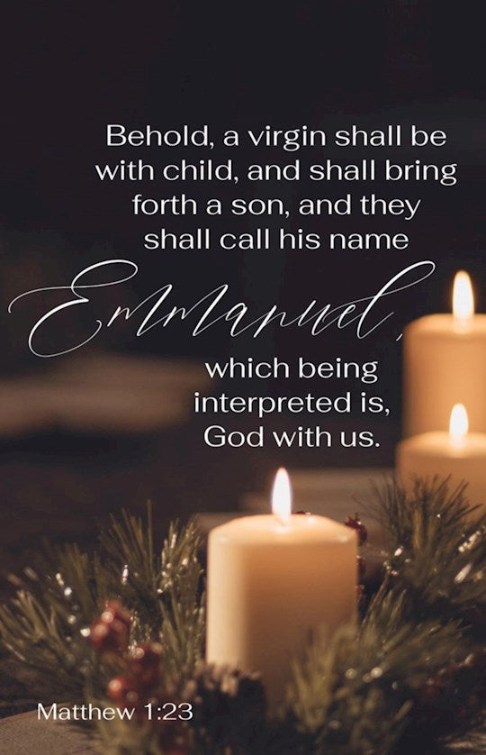 Bulletin-Emmanuel: Behold A Virgin Shall Be With Child (Matthew 1:23 KJV) (Pack Of 100)