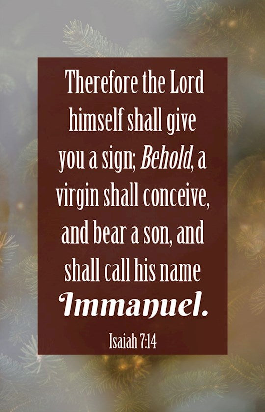 Bulletin-Immanuel: Therefore The Lord Himself Shall Give You A Sign (Isaiah 7:24 KJV) (Pack Of 100)