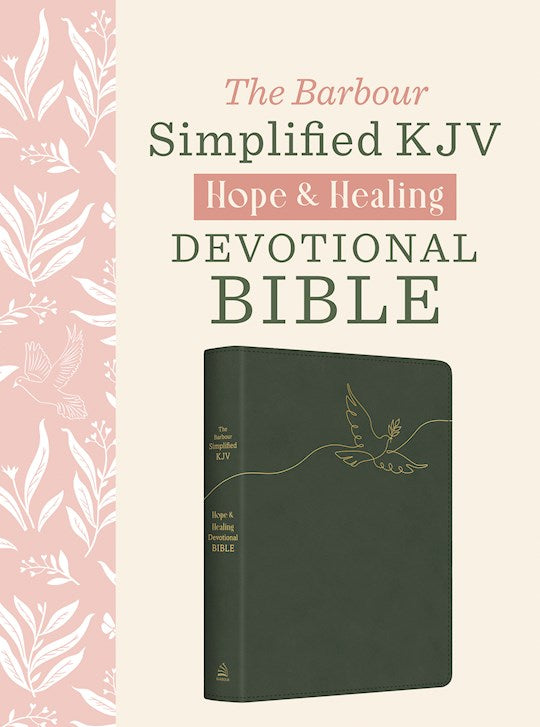 KJV Simplified Bible The Hope &amp; Healing Devotional Bible-Dark Sage Doves DiCarta