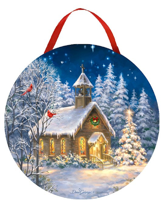 Ornament-The Chapel LED (4.75")-Canvas