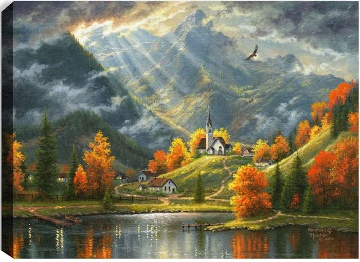 Mini Canvas-In Spirit In Truth-LED Tabletop w/Timer (8&quot; x 6&quot;)