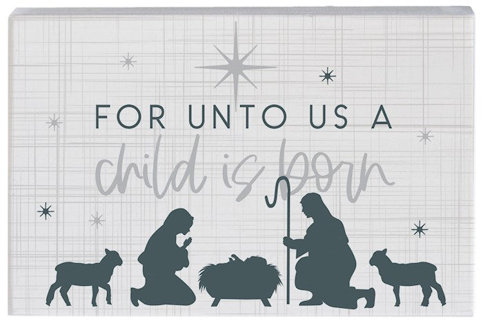 Small Talk Rectangle-Child Is Born Nativity (5.25 x 3.5)