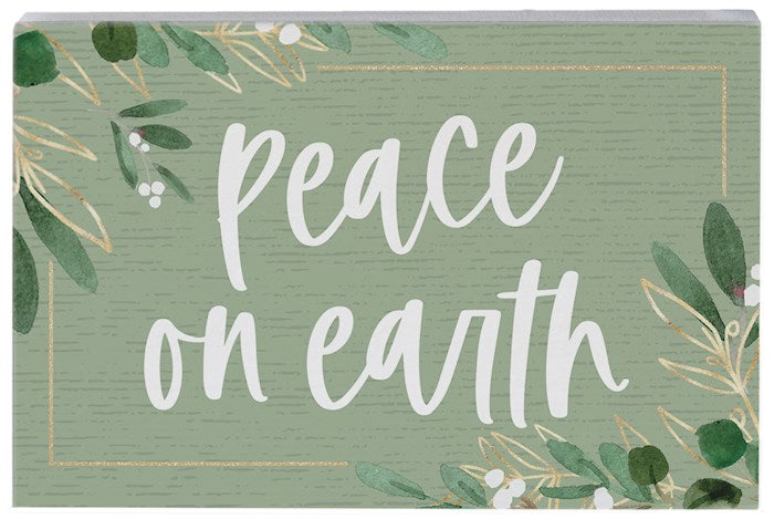Small Talk Rectangle-Peace On Earth Green (5.25 x 3.5)