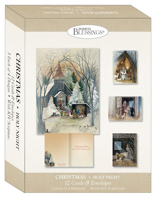 Boxed Card-Christmas: Holy Night Assortment (Shared Blessings) (Box Of 12)