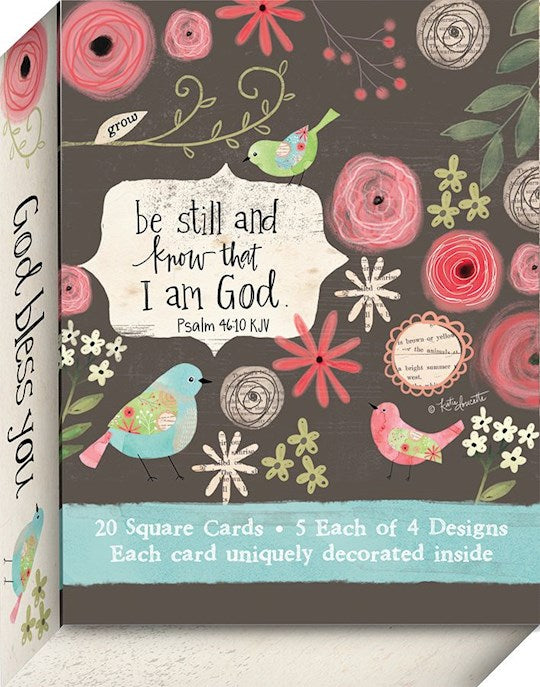 Note Card-Blank-Square-God Bless You (Pack Of 20)