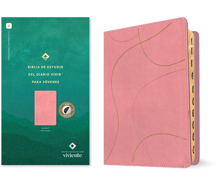 NTV Biblia de Estudio del Diario Vivir para Jovenes (NLT Students Life Application Study)-Dusty Rose LeatherLike Indexed