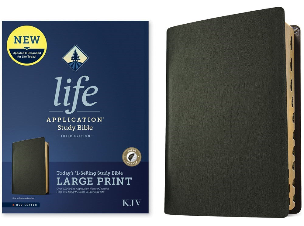 KJV Life Application Study Bible/Large Print (Third Edition)-Black Genuine Leather Indexed