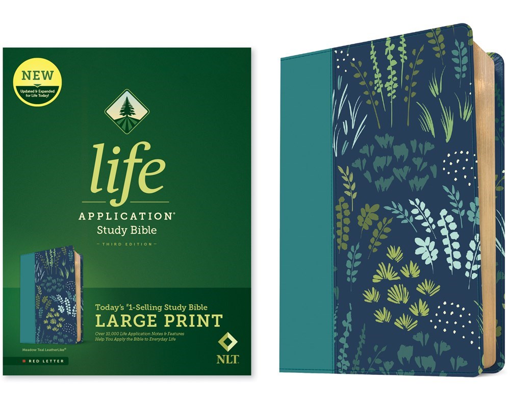 NLT Life Application Study Bible/Large Print (Third Edition)-Meadow Teal Leatherlike