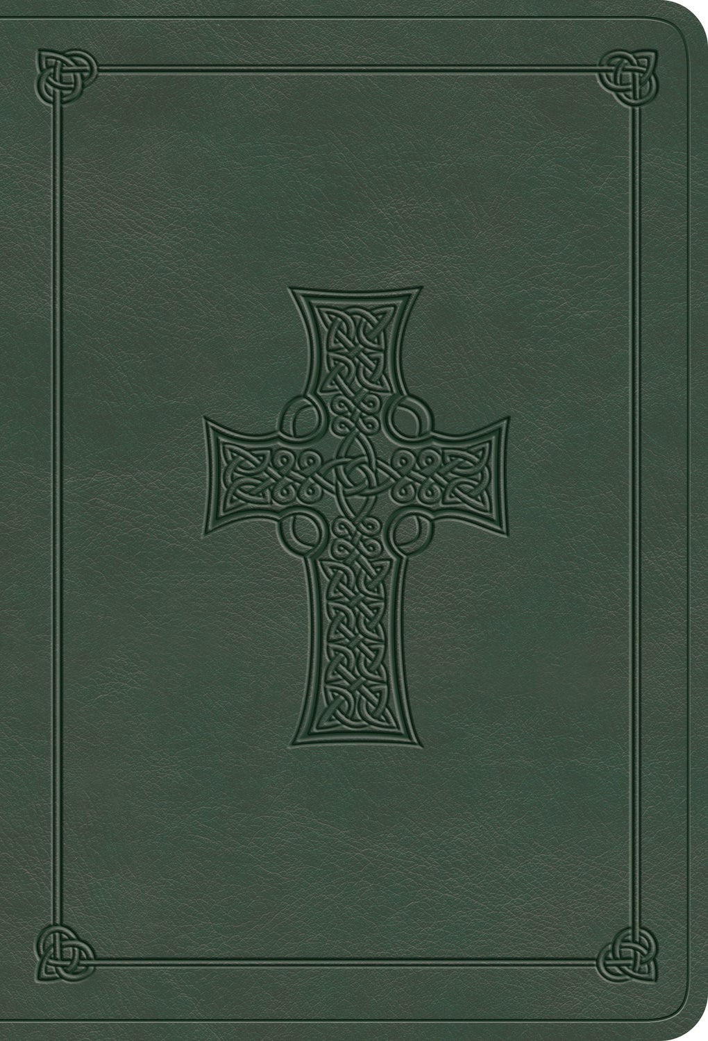 ESV Value Large Print Compact Bible-Quiet Forest  Celtic Cross Design TruTone