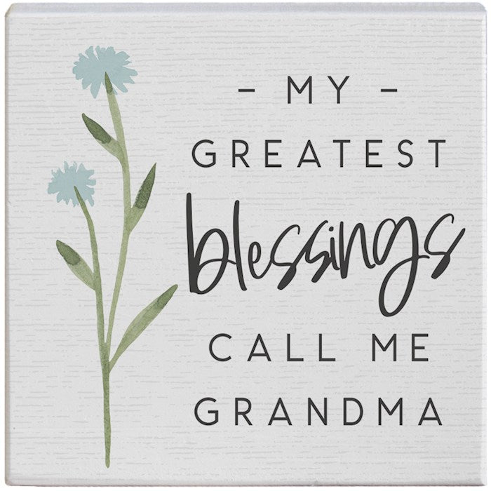 Small Talk Square-Blessings Call Me Grandma (5.25" x 3.5")