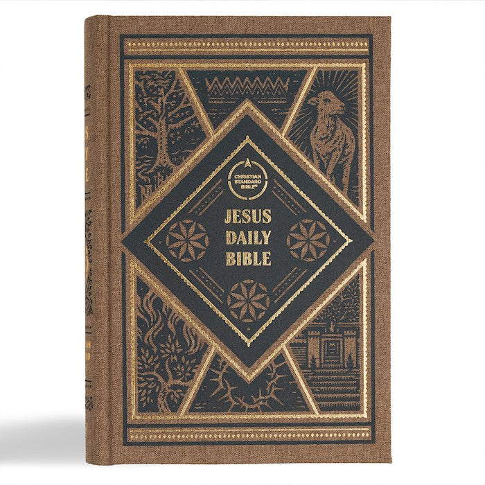 CSB Jesus Daily Bible-Brown Cloth Over Board