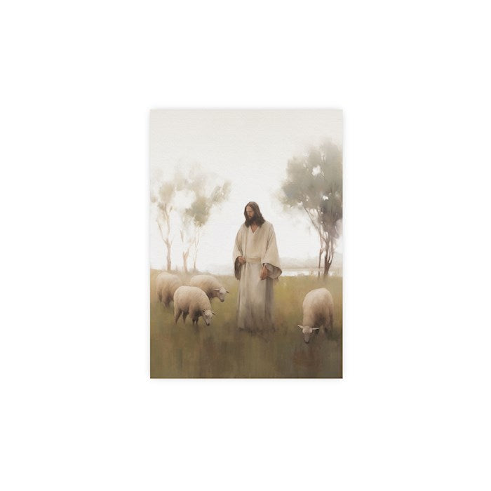 Canvas-Jesus &amp; Sheep (5" x 7")