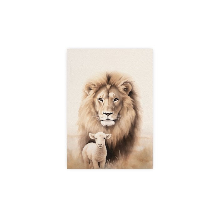 Canvas-Lion &amp; Lamb (5" x 7")