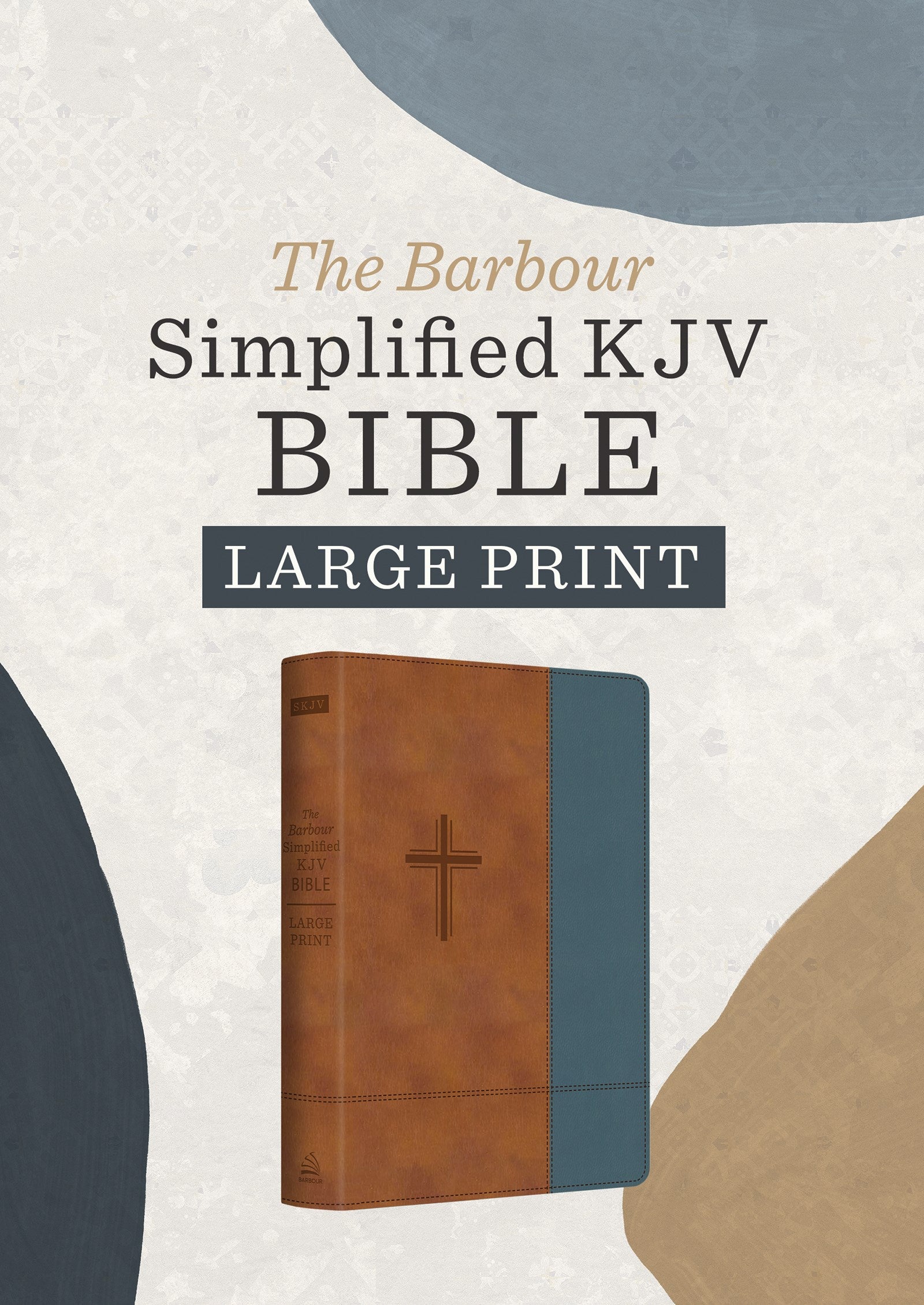 KJV Simplified Bible/Large Print-Rust &amp; Stone Cross DiCarta