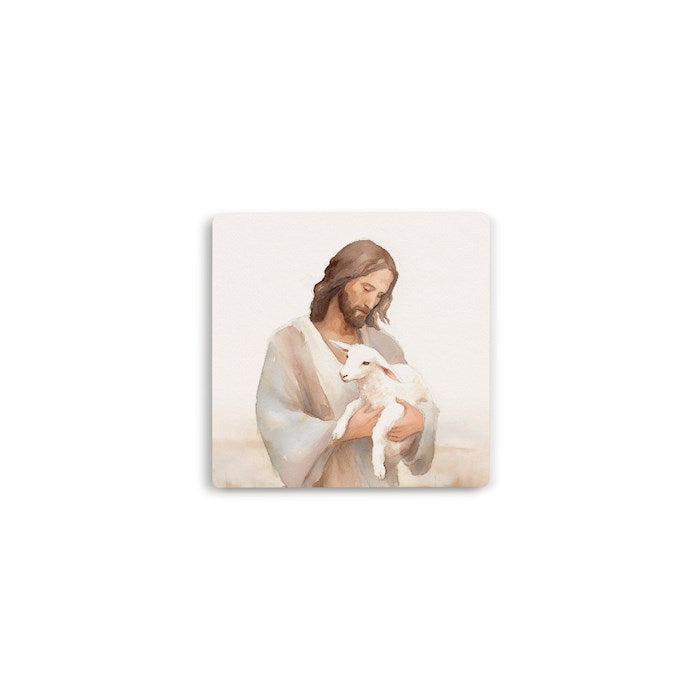 Coaster-Jesus &amp; The Lamb (4 x 4) (Pack Of 6)