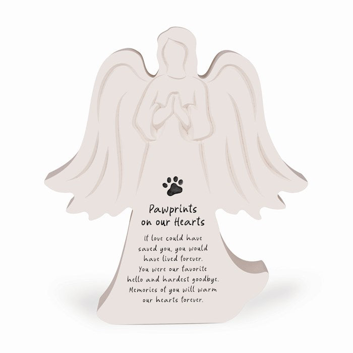 Tabletop Angel-Pawprints On Our Hearts (7.25&quot; x 8&quot;)