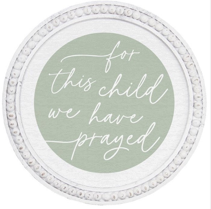 Beaded Art Round-Child We Prayed (14" x 14")