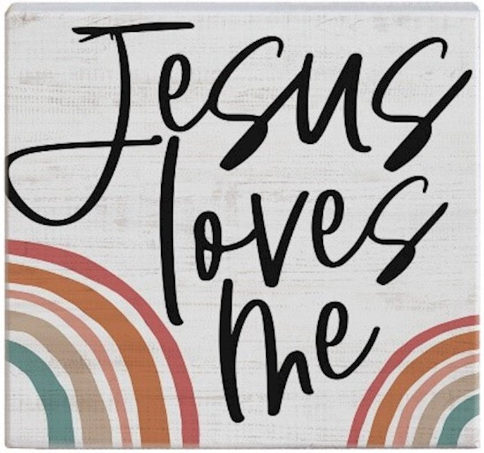 Small Talk Square-Jesus Loves Me (5.25&quot; x 5.25&quot;)