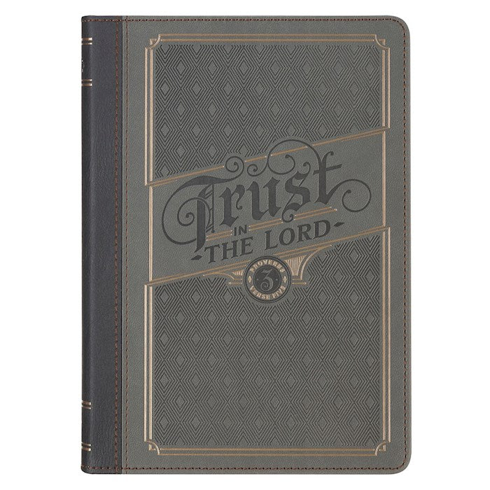 Journal Classic Faux Leather-Gray Trust in the Lord Prov. 3:5